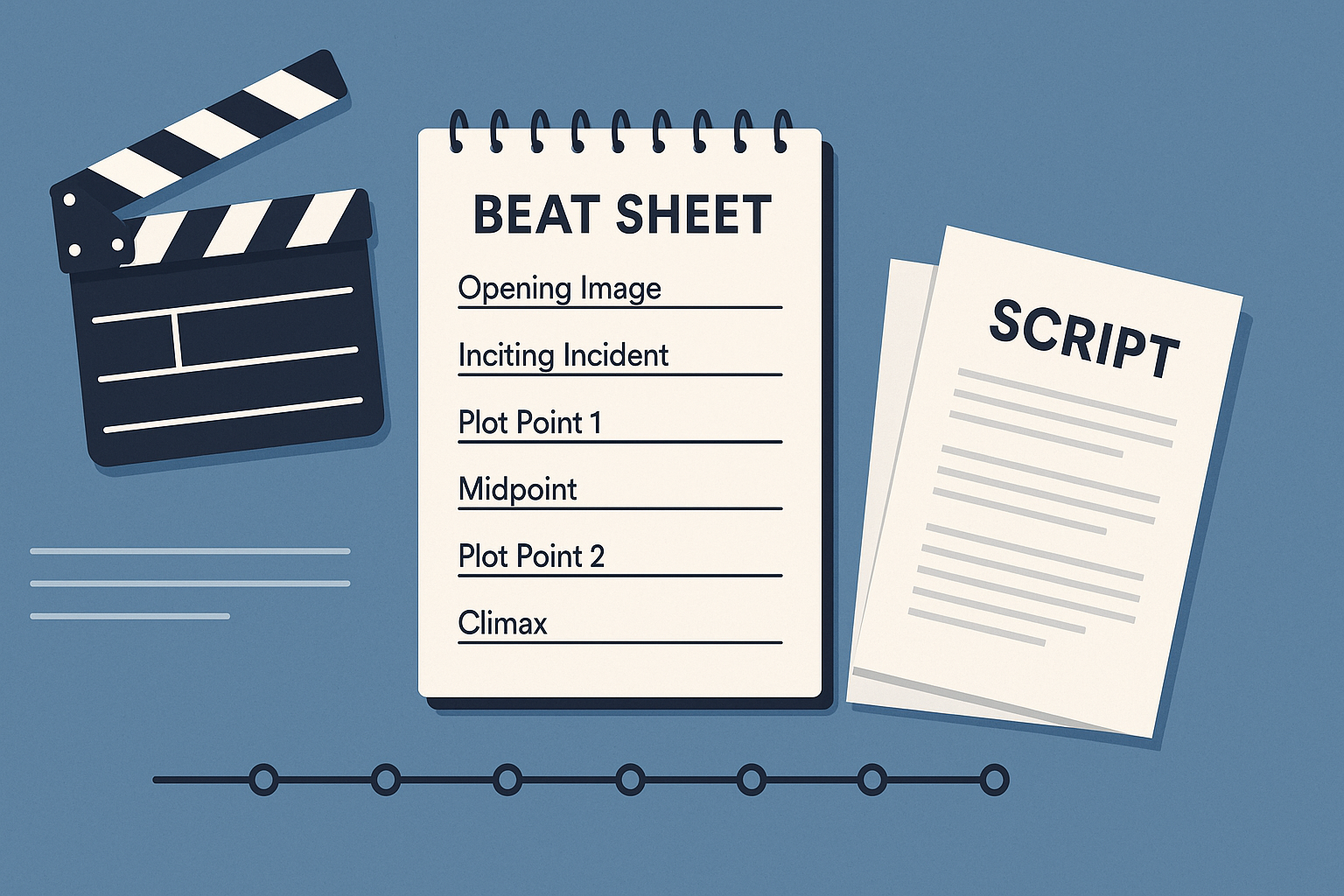 Example beat sheet highlighting major story moments
